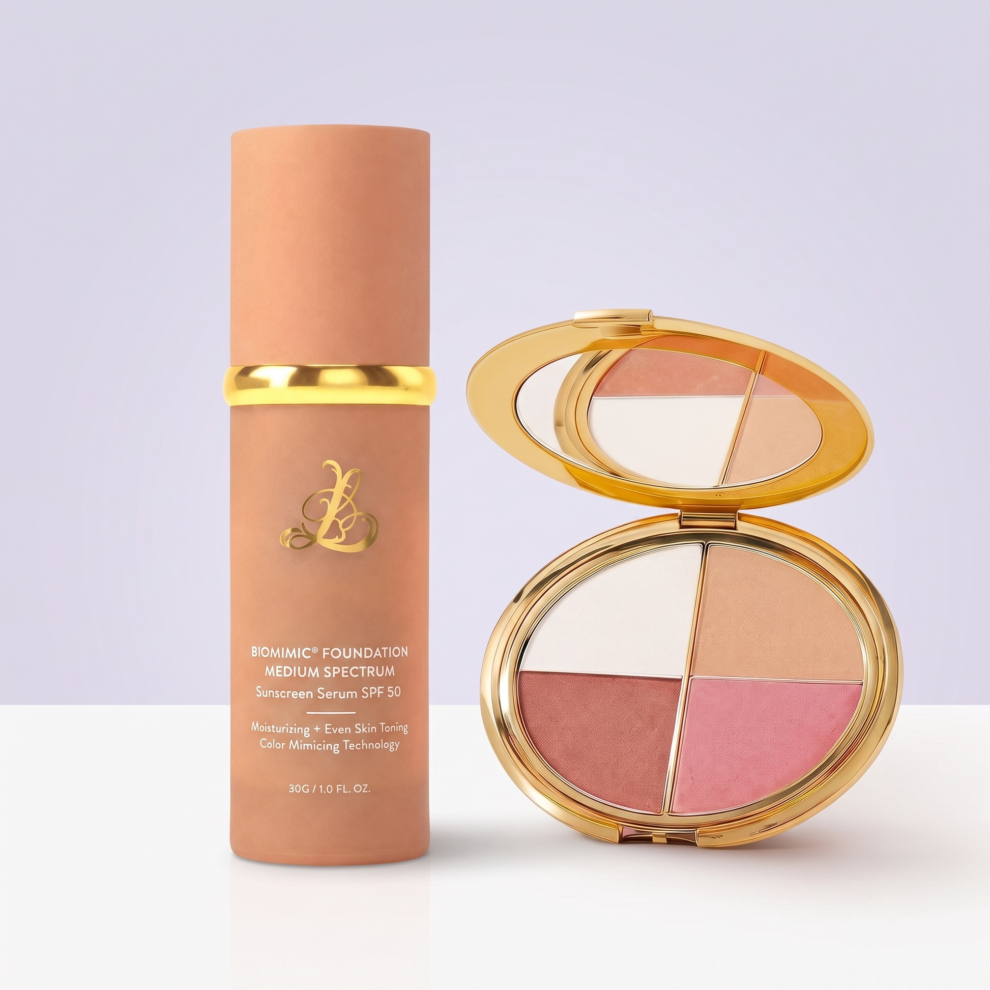 Lumivia Glow Duo set met foundation en 4-in-1 glow palette